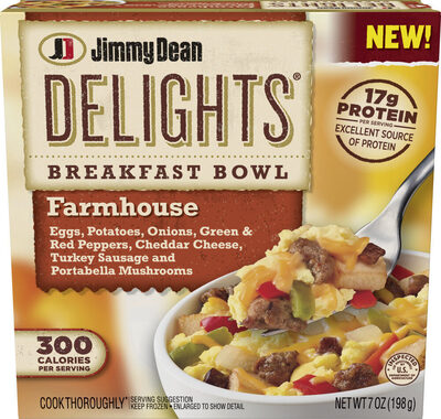 Jimmy Dean Delights Farmhouse Breakfast Bowl, Frozen, 7 oz Bowl
