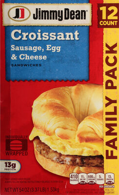 Sausage, Egg & Cheese Croissant Sandwiches, Sausage, Egg & Cheese
