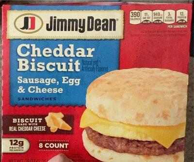 Sausage, Egg & Cheese Cheddar Biscuit Sandwiches, Sausage, Egg & Cheese