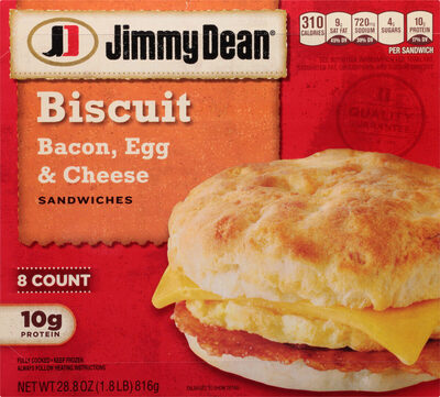 Bacon, Egg & Cheese Biscuit Sandwiches, Bacon, Egg & Cheese