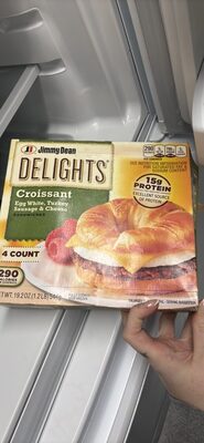 Turkey Sausage, Egg White & Cheese Croissant Sandwiches, Turkey Sausage, Egg White & Cheese