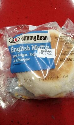 English Muffin, Sausage, Egg and Cheese Sandwich