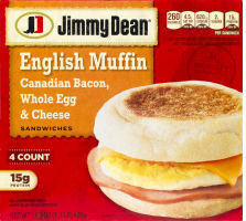 Canadian Bacon, Whole Egg & Cheese English Muffin Sandwiches, Canadian Bacon, Whole Egg & Cheese