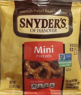Snyder's of Hanover, Mini Pretzels, Snack Pack 0.5 Oz