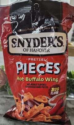 Snyder's of Hanover Hot Buffalo Wing Flavored Pretzel Pieces, 8 Oz Bag