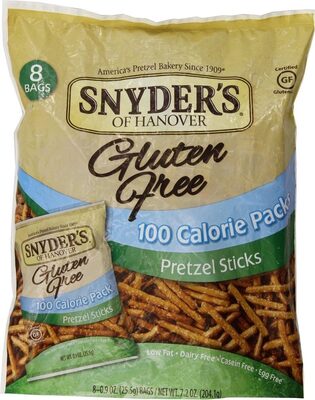 Snyder's of Hanover Gluten Free Pretzel Sticks, 100 Calorie Individual Packs, 8 Ct
