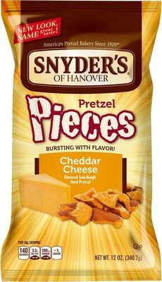Cheddar Cheese Flavored Sourdough Hard Pretzel Pieces, Cheddar Cheese