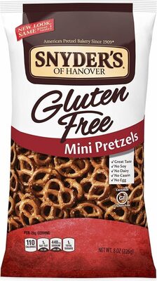 Snyder's of Hanover, Gluten Free Mini Pretzels, 8 Oz Bag
