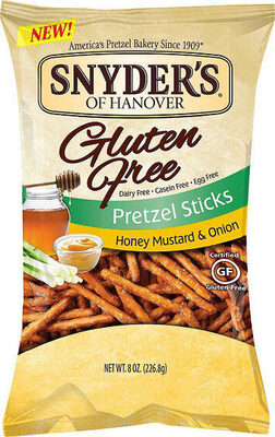 Snyder's of Hanover Gluten Free Pretzel Sticks, Honey Mustard and Onion, 7 Oz