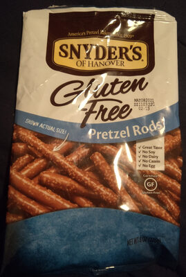 Snyder's of Hanover Gluten Free Pretzels, Gluten Free Rods, 8 Oz