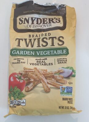 Garden Vegetable Braided Twists Pretzels, Garden Vegetable