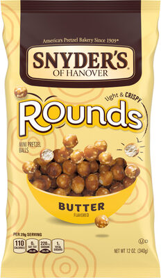 Snyder's of Hanover Butter Flavored Rounds Mini Pretzel Balls, 12 Oz Bag