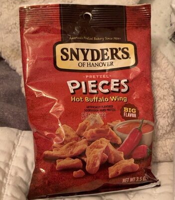 Snyder's of Hanover Hot Buffalo Wing Flavored Pretzel Pieces, 3.25 Oz Bag