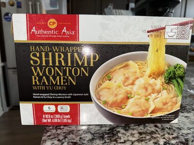 Shrimp Wonton Hand-Wrapped Ramen With Yu Choy, Shrimp Wonton With Yu Choy