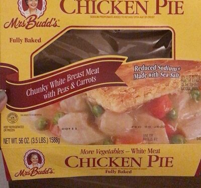 Reduced Sodium White Meat With Peas And Carrots Chicken Pie