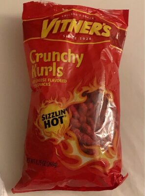 Sizzlin' Hot Cheese Flavored Crunchy Kurls Corn Snack, Sizzlin' Hot Cheese