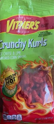 Crynchy Kurls Hot Chili Lime Flavored Corn Snack, Crunchy Kurls Hot Chili Lime