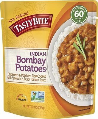 Medium Indian Bombay Potatoes Chickpeas & Potatoes Slow-Cooked With Spices In A Zesty Tomato Sauce, Medium Indian Bombay Potatoes