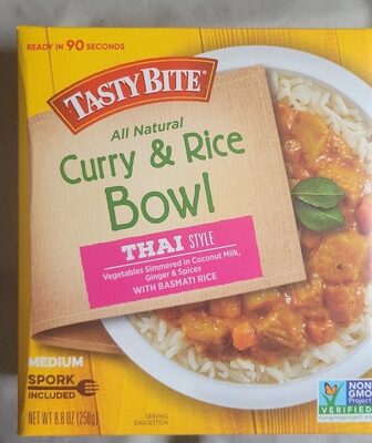 Curry & Rice Thai Style Vegetables Simmered In Coconut Milk, Ginger & Spices With Basmati Rice Bowl, Curry & Rice With Basmati Rice