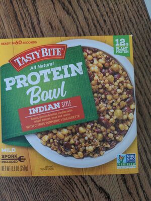 Indian Style Beans, Quinoa & Millet Medley With Wheat Berries, Peas And Raisins With Citrus Turmeric Vinaigrette Mild Protein Bowl, Indian Style Wheat Berries, Peas And Raisins Citrus Turmeric Vinaigrette