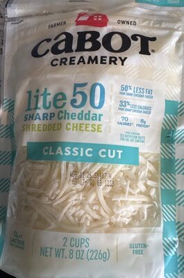 Lite 50 Premium White Sharp Cheddar Classic Cut Shredded Cheese, Lite 50 Premium White Sharp Cheddar