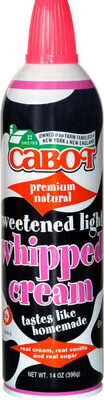 Sweetened Light Whipped Cream, Sweetened Light