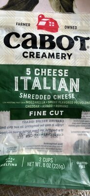 5 Shredded Italian Mozzarella, Provolone, Cheddar, Asiago, & Romano Shredded Cheese, 5 Shredded Italian