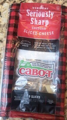 Vermont Seriously Sharp Sliced Cheddar Cheese, Seriously Sharp Sliced Cheddar