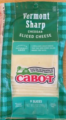 Vermont Sharp Sliced Cheddar Cheese, Vermont Sharp Sliced Cheddar