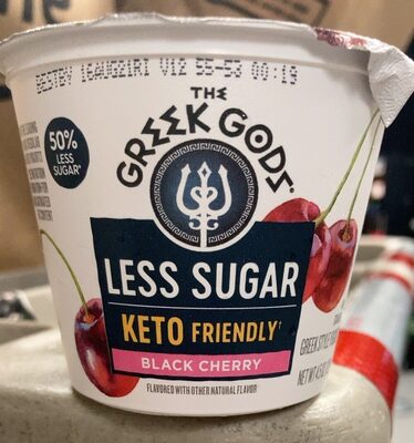 Black Cherry Flavored Less Sugar Keto Friendly Greek Style Yogurt, Black Cherry