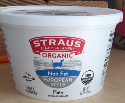 Plain Organic European Style Non Fat Yogurt, Plain