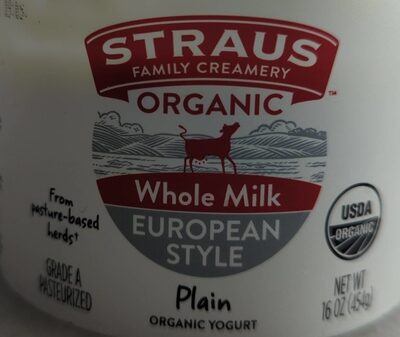 Plain Organic European Style Whole Milk Yogurt, Plain