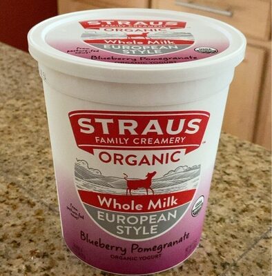 Blueberry Pomegranate Organic European Style Whole Milk Yogurt, Blueberry Pomegranate