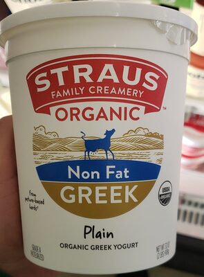 Plain Organic Greek Non Fat Yogurt, Plain