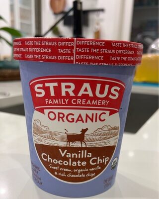 Vanilla Chocolate Chip Sweet Cream, Organic Vanilla & Rich Chocolate Chips Super Premium Ice Cream, Vanilla Chocolate Chip