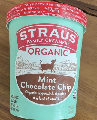 Mint Chocolate Chip Organic Peppermint, Chocolate & A Hint Of Vanilla Super Premium Ice Cream, Mint Chocolate Chip