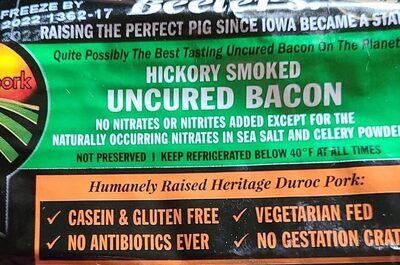 Hickory Smoked Uncured Bacon, Hickory Smoked