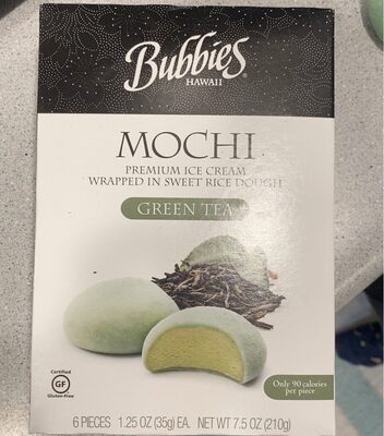 Green Tea Premium Mochi Ice Cream Wrapped In Sweet Rice Dough, Green Tea