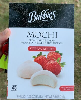 Strawberry Mochi Premium Ice Cream Wrapped In Sweet Rice Dough, Strawberry