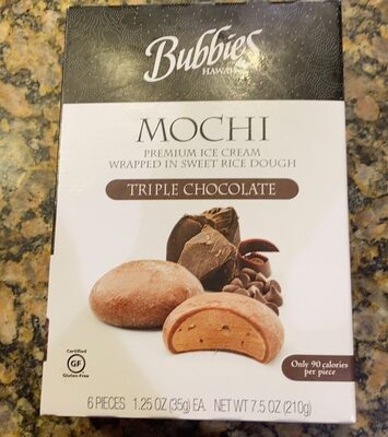 Triple Chocolate Mochi Premium Ice Cream Wrapped In Sweet Rice Dough, Triple Chocolate