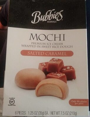 Salted Caramel Mochi Premium Ice Cream Wrapped In Sweet Rice Dough, Salted Caramel