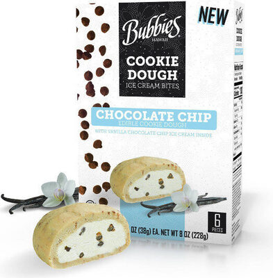 Chocolate Chip Edible Cookie Dough With Vanilla Chocolate Chip Ice Cream Bites, Chocolate Chip Edible Cookie Dough With Vanilla