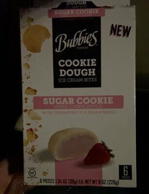 Sugar Cookie Edible Cookie Dough With Strawberry Ice Cream Bites, Sugar Cookie