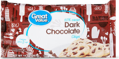 Dark Chocolate 60% Cacao Chips, Dark Chocolate