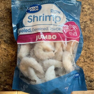 Peeled & Deveined, Tail-Off Jumbo Raw Shrimp