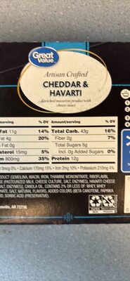 Cheddar Havarti Artisan Crafted Enriched Macaroni Product With Cheese Sauce, Cheddar Havarti