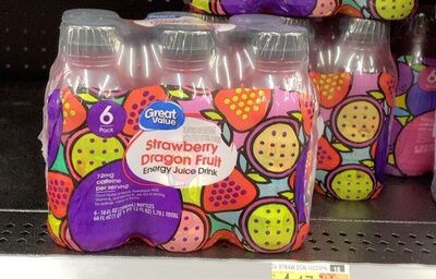 Strawberry Dragon Fruit Flavored Energy Juice Drink, Strawberry Dragon Fruit