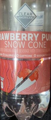 Strawberry Punch Snow Cone Flavored Sparkling Water Beverage, Strawberry Punch Snow Cone