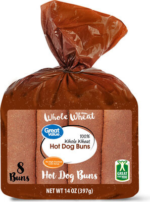 100% Whole Wheat Hot Dog Buns, 100% Whole Wheat