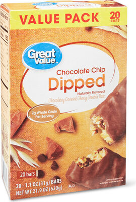 Chocolate Chip Dipped Chewy Granola Bars, Chocolate Chip
